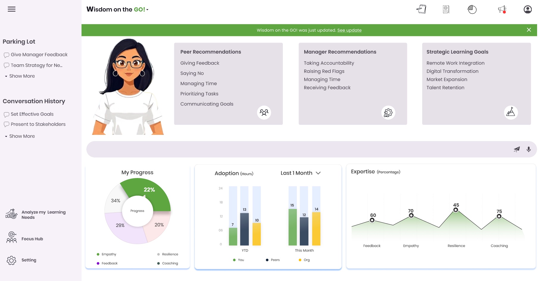 Wisdom on the Go Dashboard